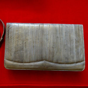 Vintage grey eel skin handbag / purse
